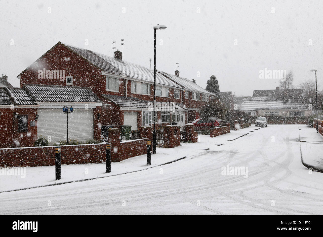 La première neige de cet hiver à Sunderland, Tyne and Wear, England, UK le 5 décembre 2012. Banque D'Images