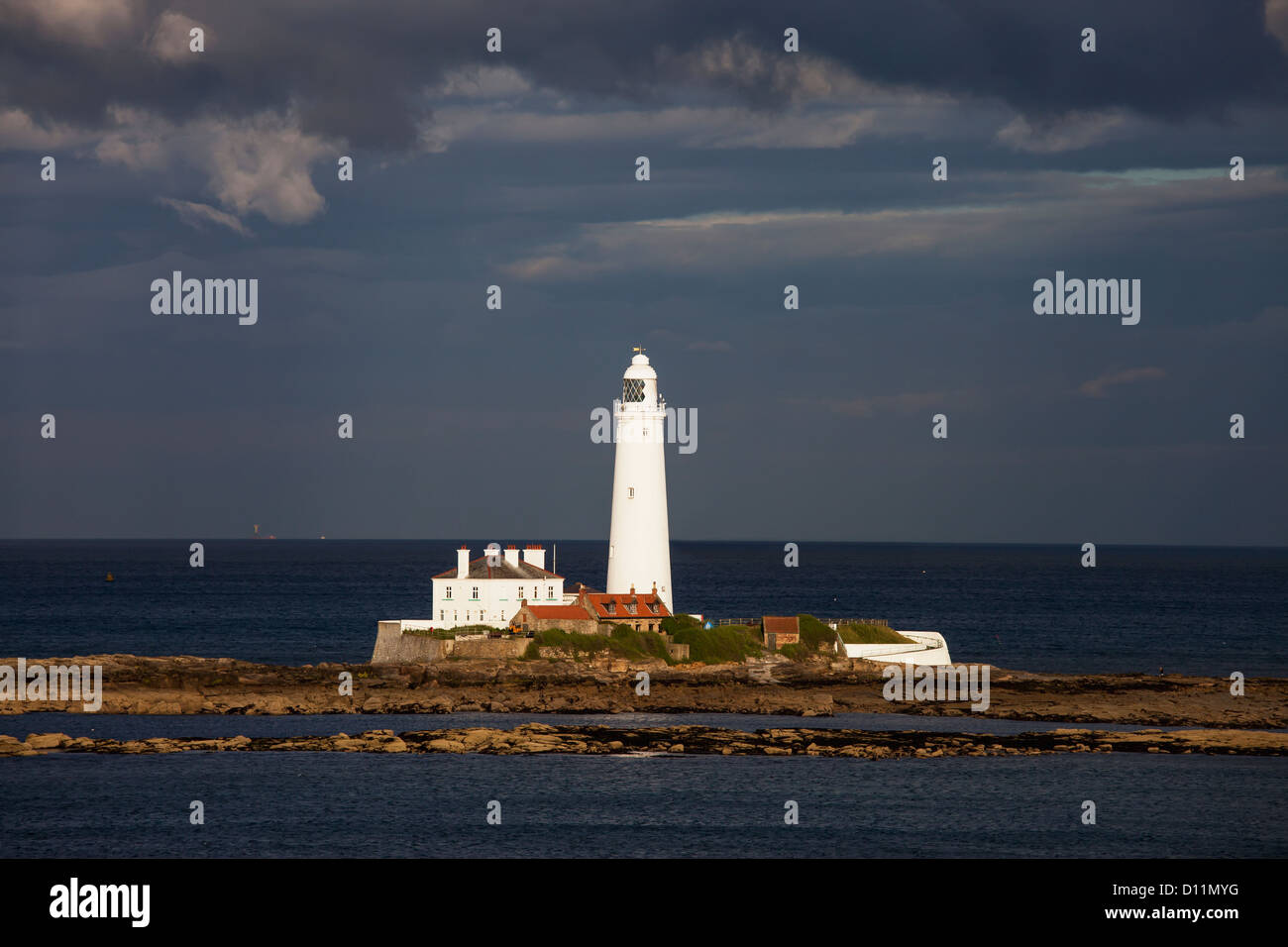 Phare de Saint Mary's, Whitley Bay Tyne and Wear England Banque D'Images