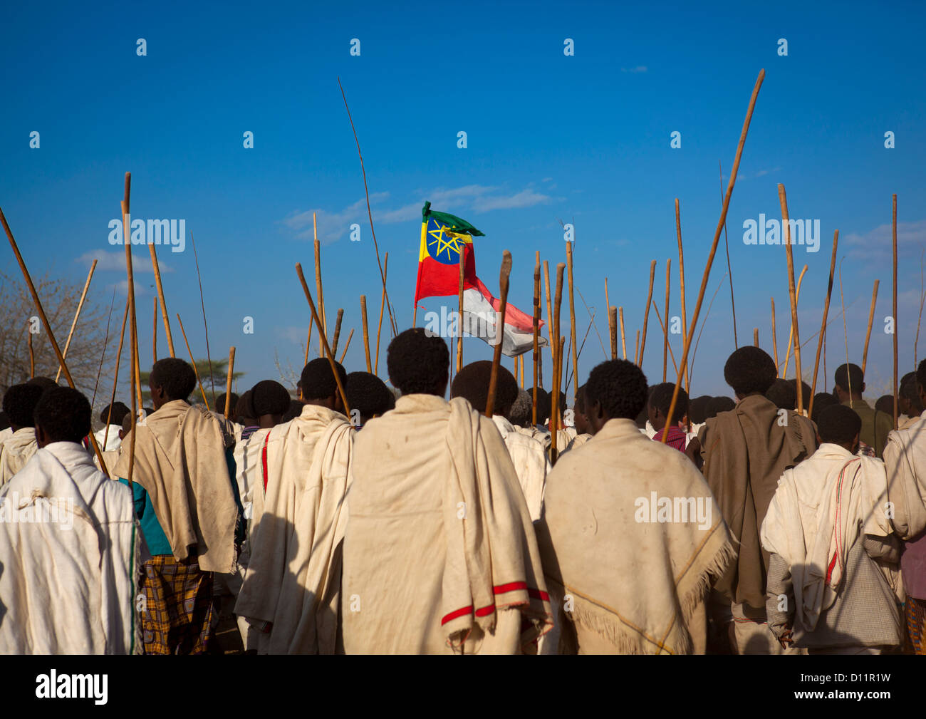 Gadaaa Karrayyu tribu durant la cérémonie, Metahara, Ethiopie Banque D'Images