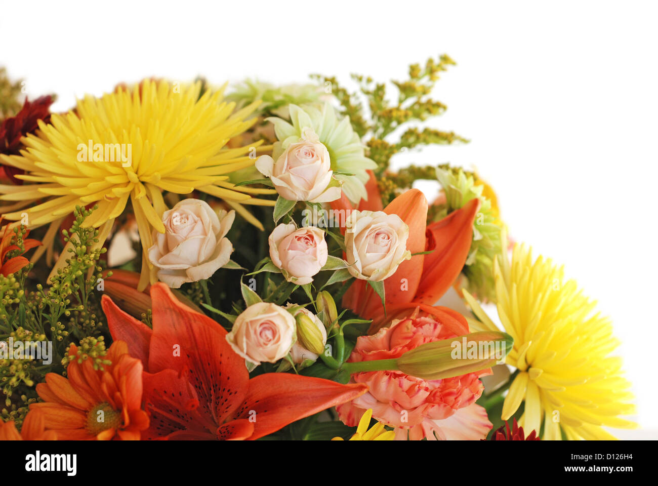 Bouquet de fleurs isolated on white Banque D'Images