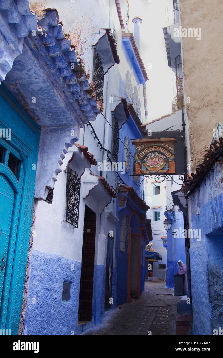 Le Maroc, Rif, Chefchaouen, Medina Banque D'Images