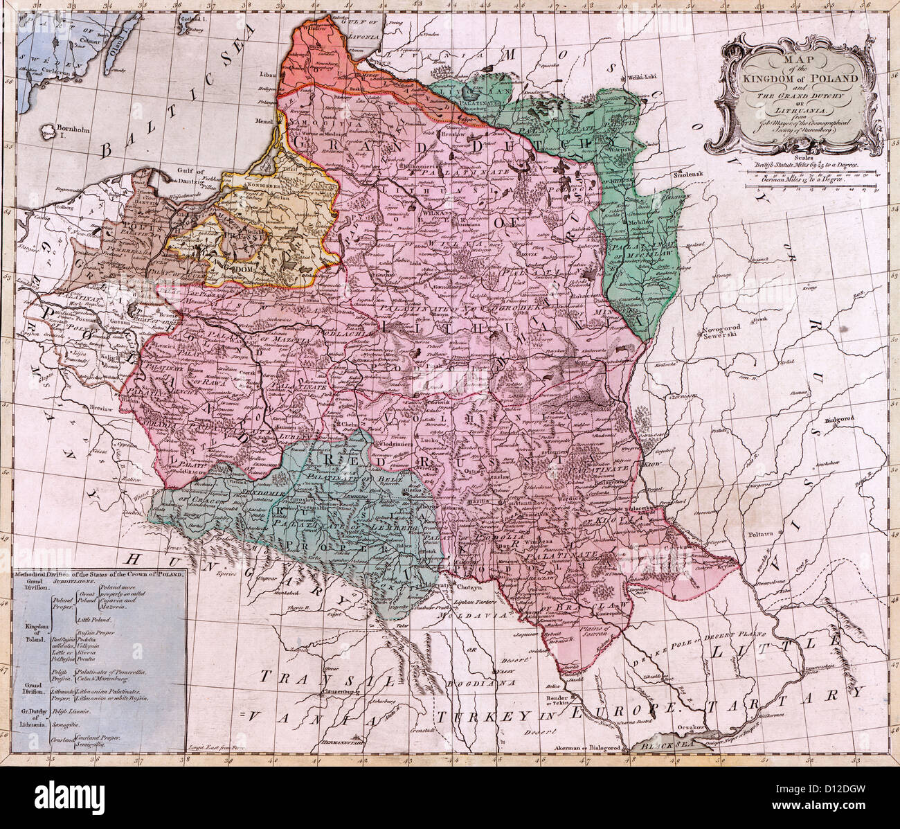 Carte Carte du Royaume de Pologne : et le Grand Dutchy de Lituanie, vers 1775 Banque D'Images