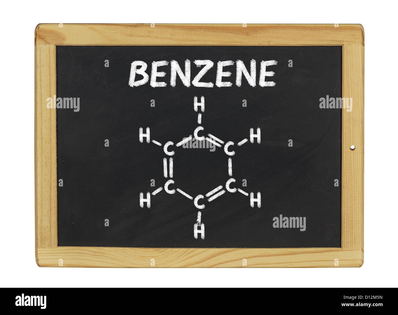 Formule chimique du benzène sur un tableau noir Banque D'Images