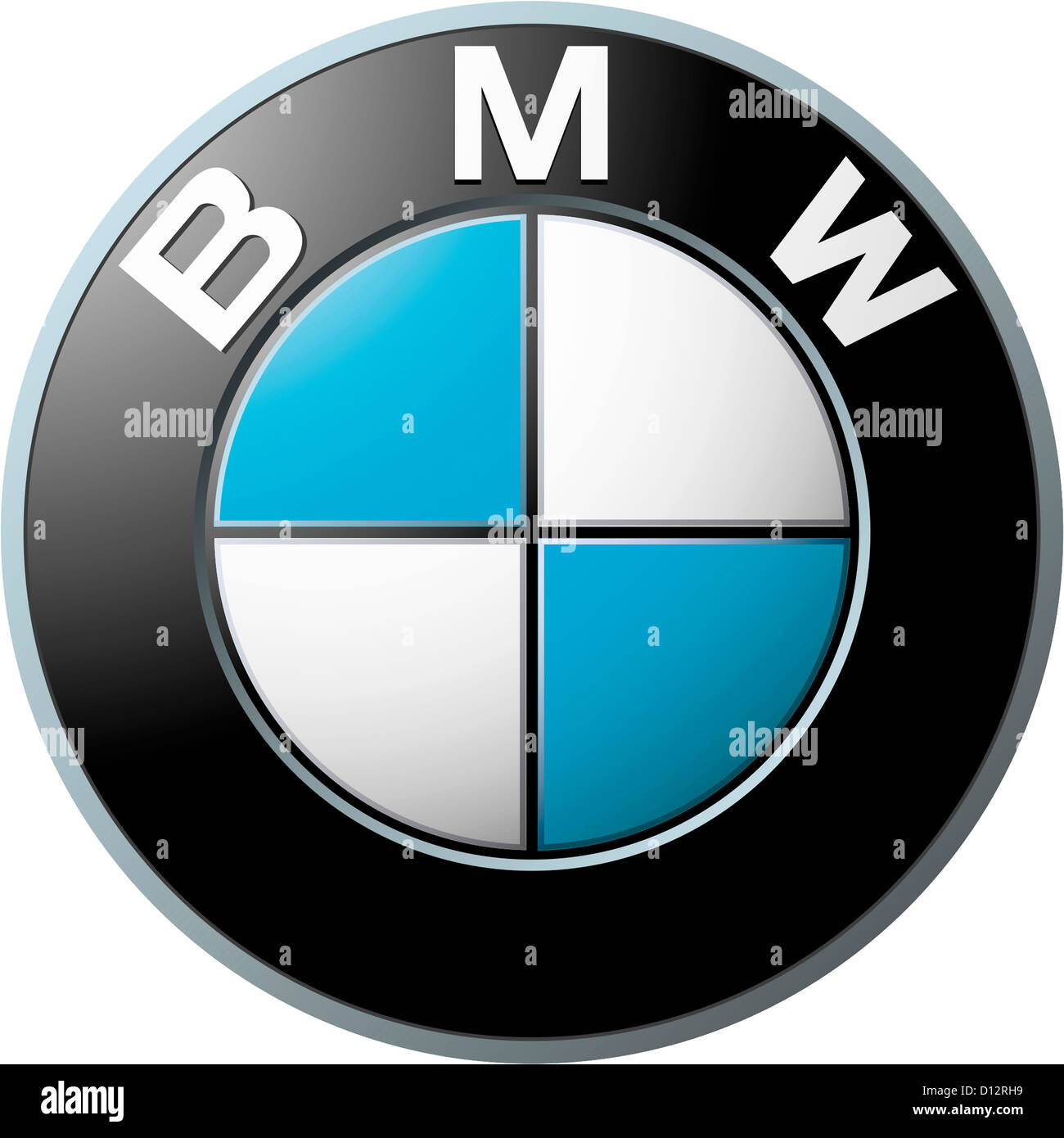 Logo de l'entreprise de la société automobile allemande Bayerische Motoren Werke BMW basée à Munich. Banque D'Images