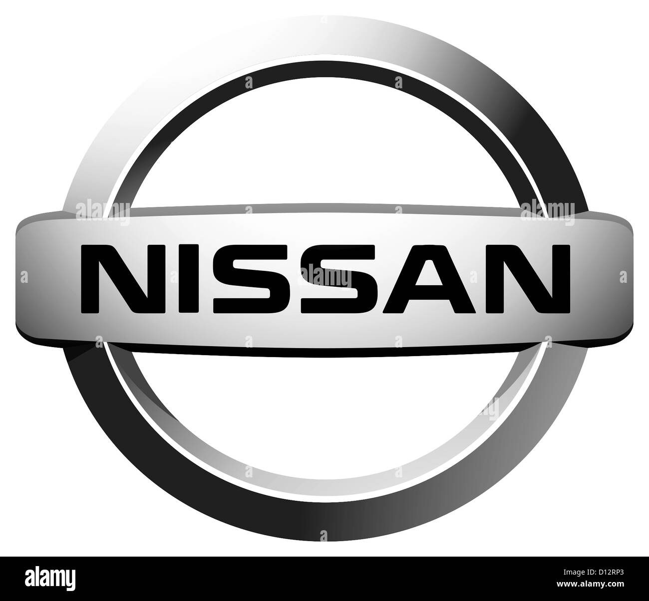 Le logo de la société de l'automobile japonais Nissan corporation dont le siège est à Yokohama. Banque D'Images