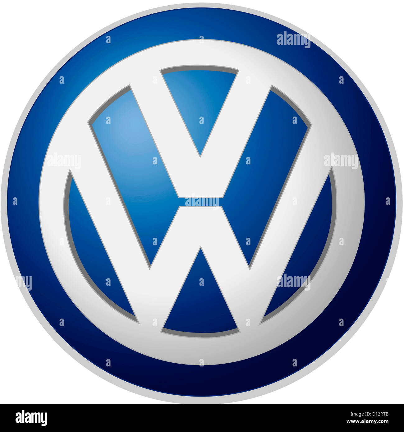 Logo de l'entreprise de la société de l'automobile allemand Volkswagen AG basé à Wolfsburg. Banque D'Images
