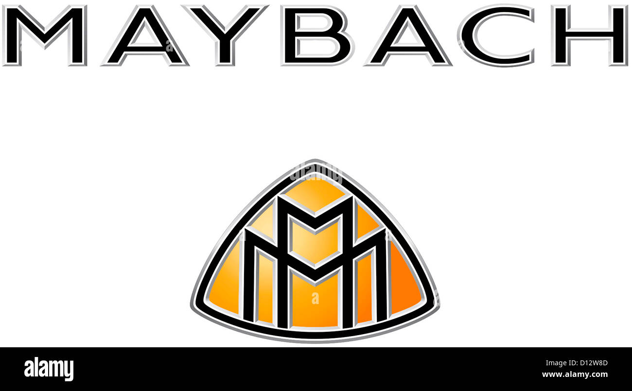 Logo de la marque de voiture de luxe la Maybach Maybach Motorenbau GmbH - filiale du constructeur automobile allemand Daimler. Banque D'Images