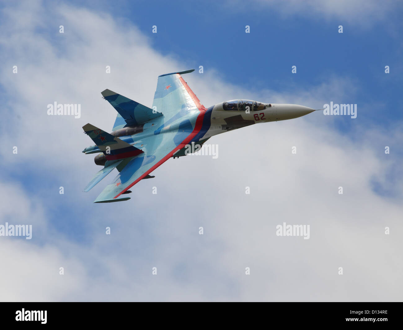 Chasseur de l'air russe Su-27 au show militaire Banque D'Images