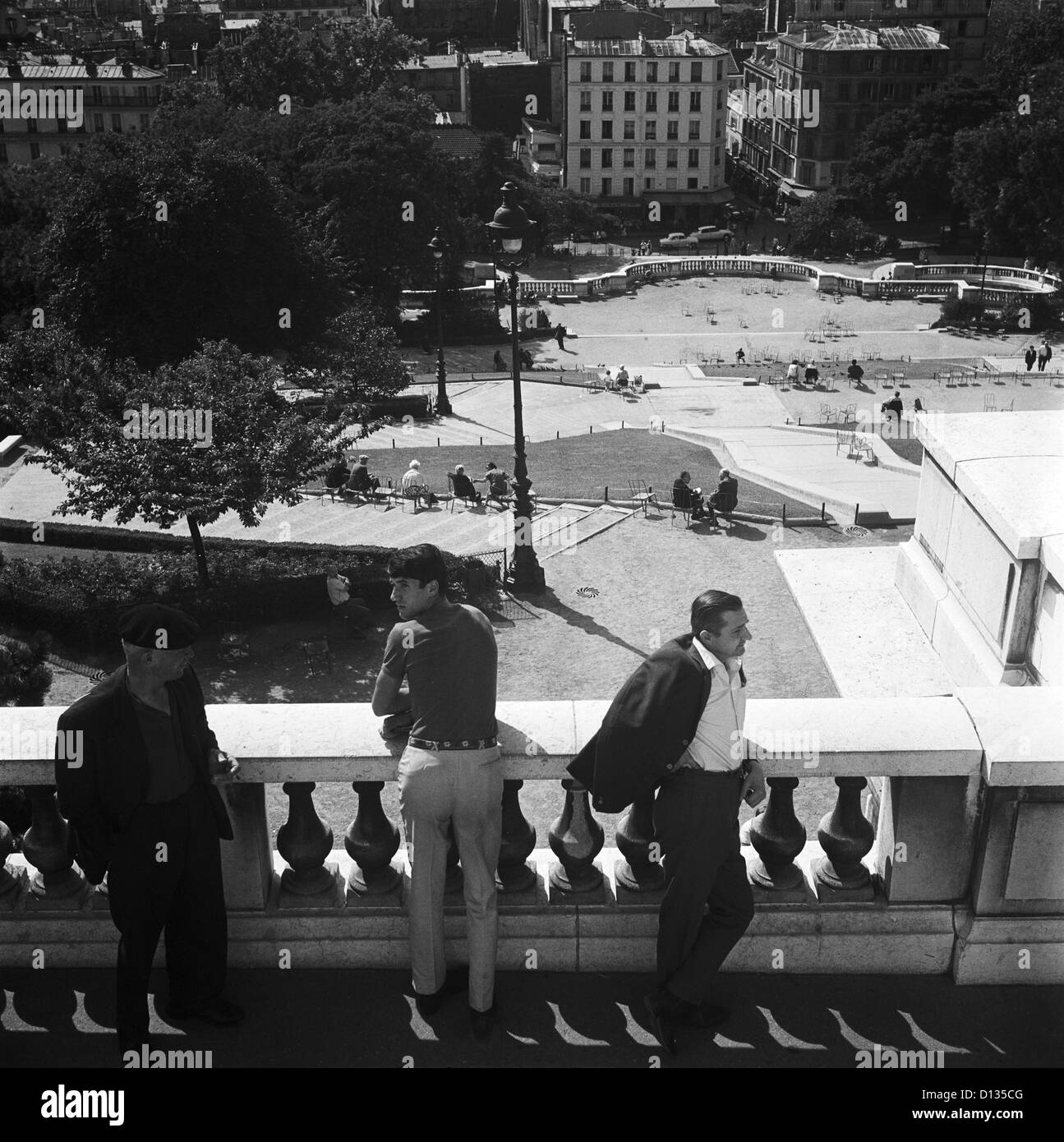 Paris Sacré Coeur 1960 Photographie noir et blanc Banque D'Images