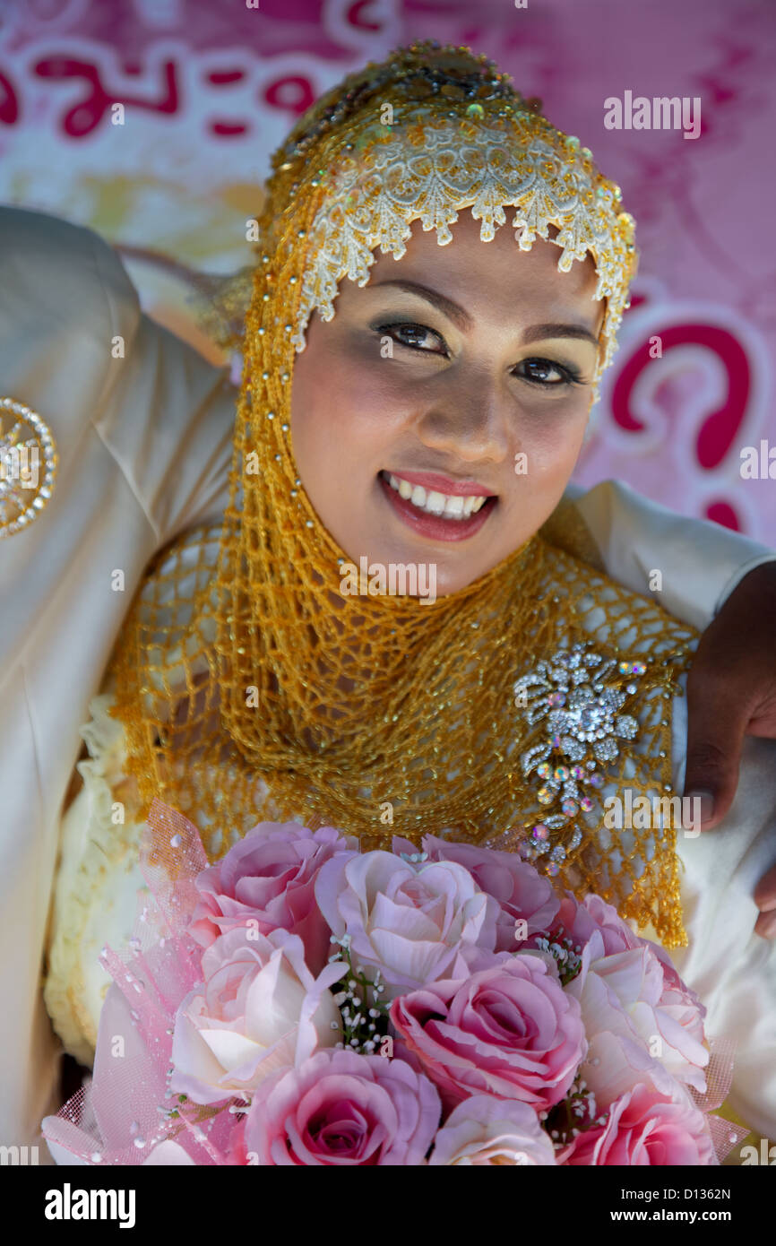 Un musulman mariée à son mariage, Phuket, Thailand Banque D'Images