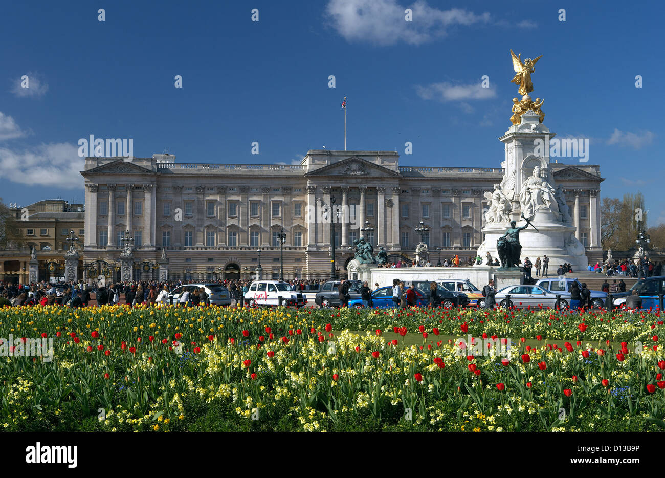 Londres, Royaume-Uni, le palais de Buckingham et le Queen Victoria Memorial Banque D'Images