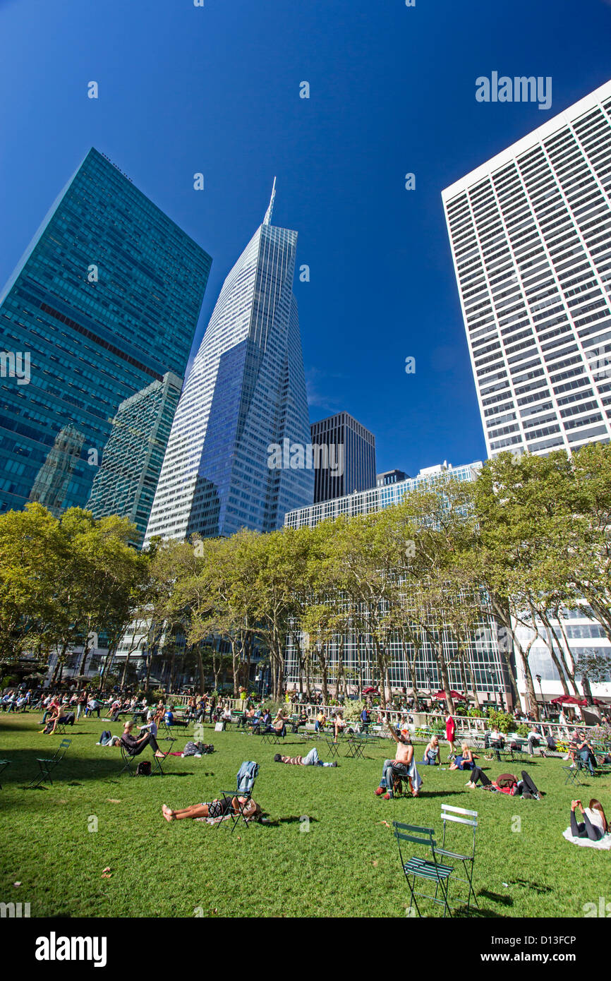 Bryant Park Manhattan, Bank of America, NEW YORK Banque D'Images