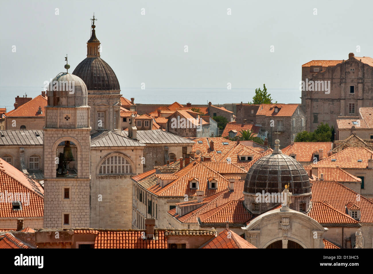 Dubrovnik vue depuis les remparts de la ville, la Croatie Banque D'Images