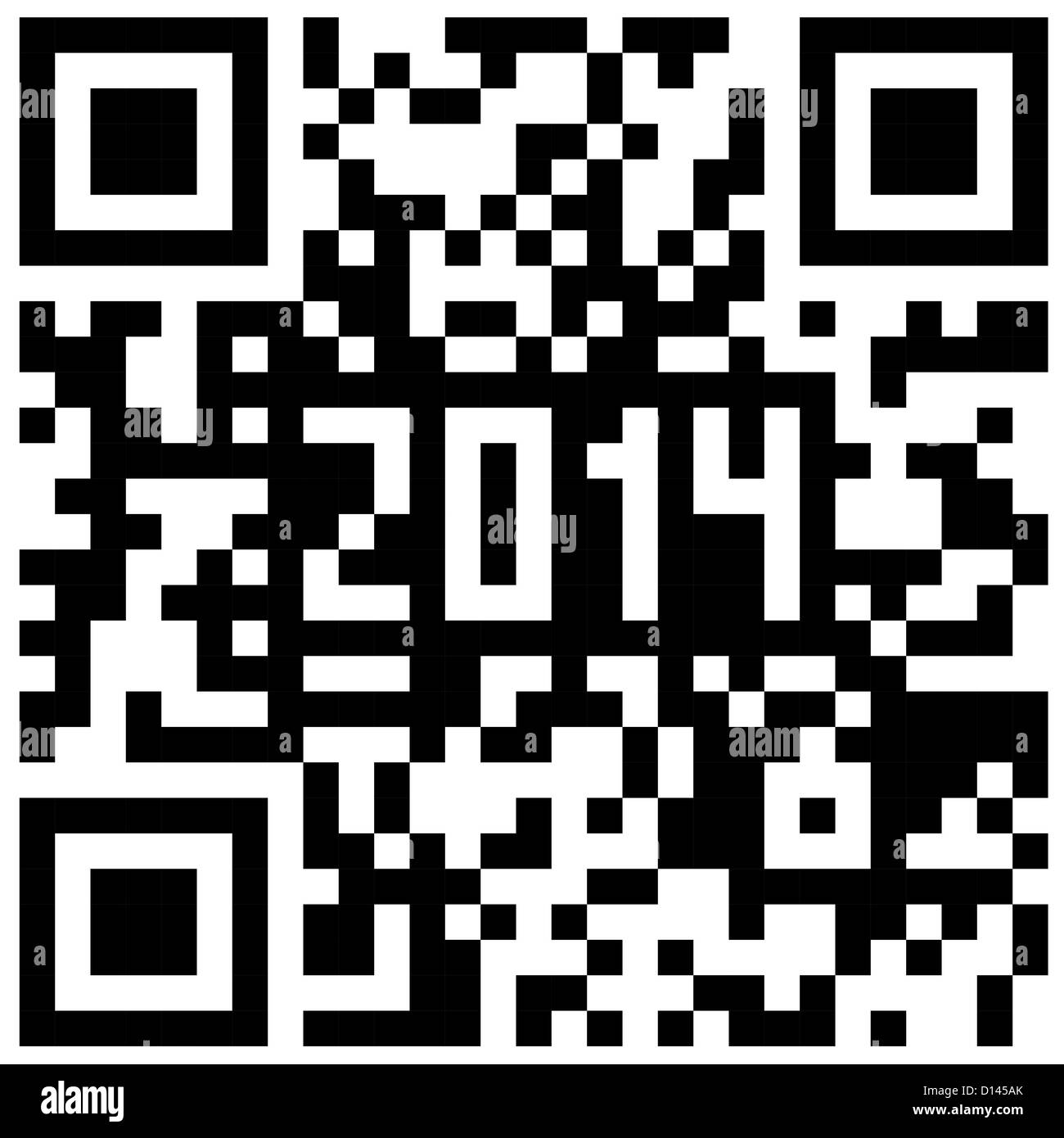 Nouvel An 2014, compteur de QR code vecteur. Banque D'Images
