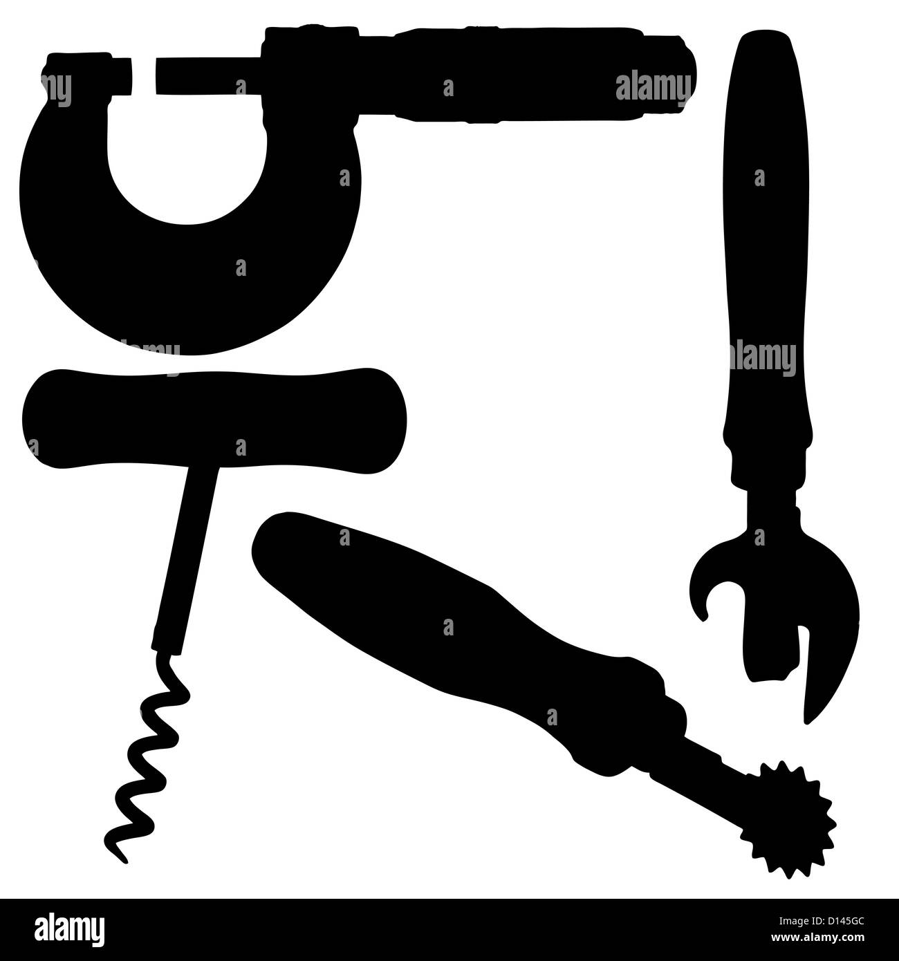 Outils de Silhouette. Vector illustration. Banque D'Images