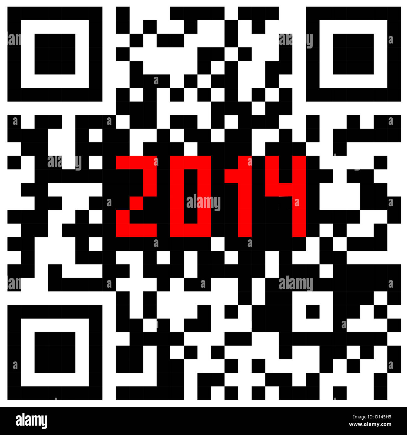 Nouvel An 2014, compteur de QR code vecteur. Banque D'Images