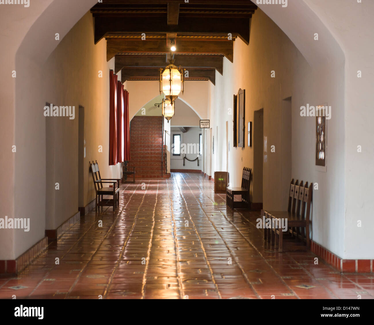 Corridor, court house, Santa Barbara Banque D'Images