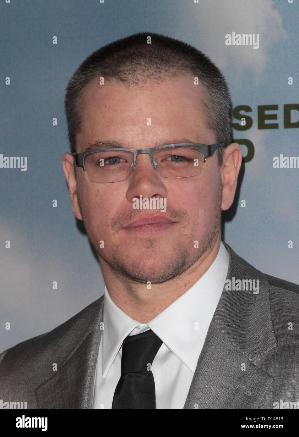 MATT DAMON TERRE PROMISE PREMIERE WEST HOLLYWOOD CALIFORNIA USA 06 décembre 2012 Banque D'Images