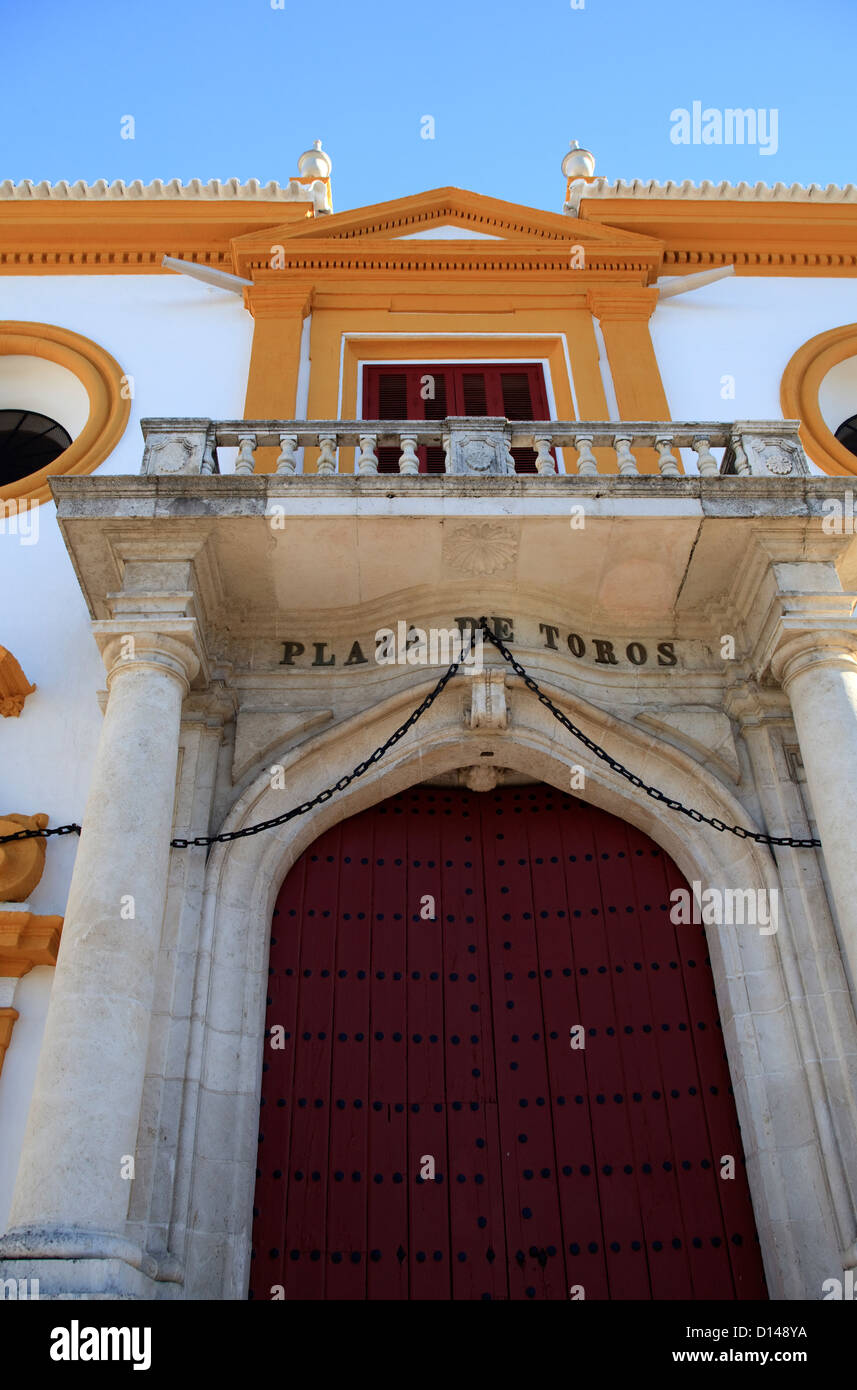 Entrée de l'arène de corrida à Séville, Espagne Banque D'Images