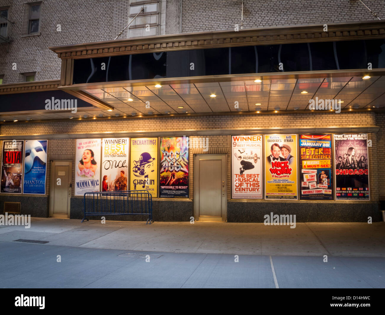 Affiche du spectacle de Broadway, Shubert Alley, Times Square, NYC Banque D'Images