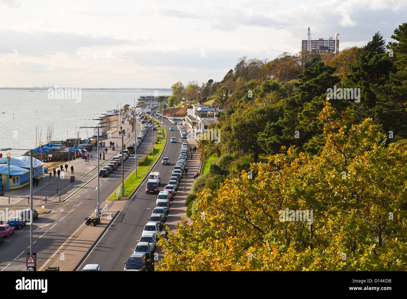 Southend on sea Essex et d'un parking en bord de mer Banque D'Images