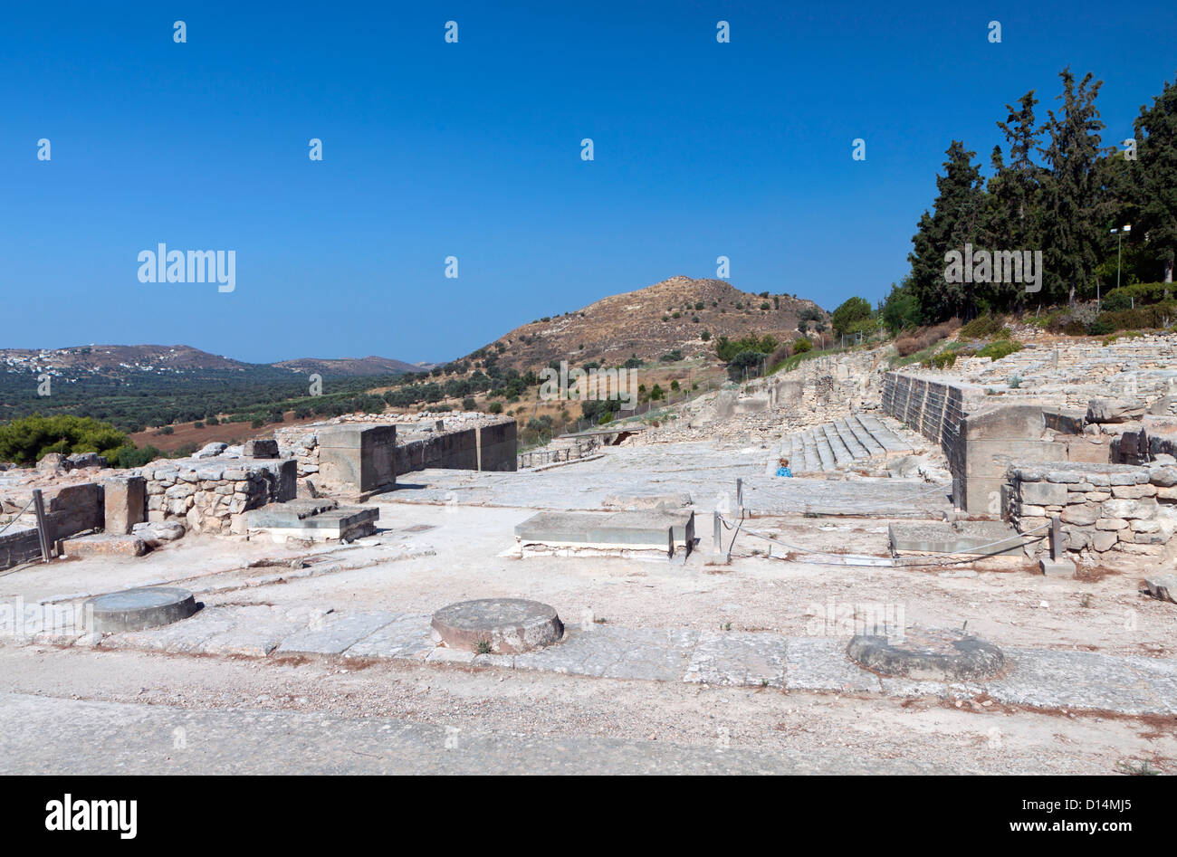 Ancien palais de Phaistos en Crète en Grèce Banque D'Images