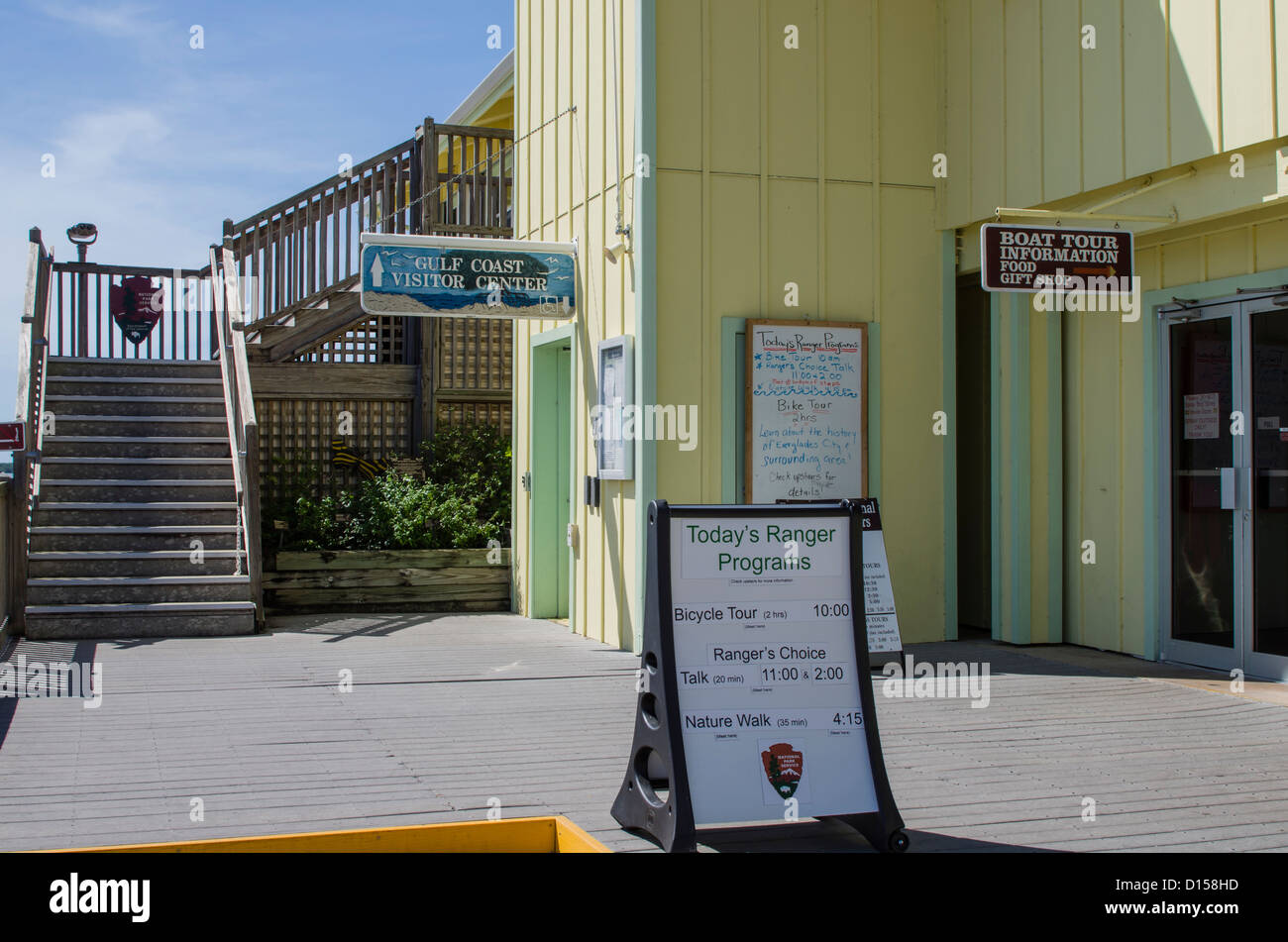 Everglades NP Gulf Coast Visitor Center et station forestière à Everglades City. Banque D'Images