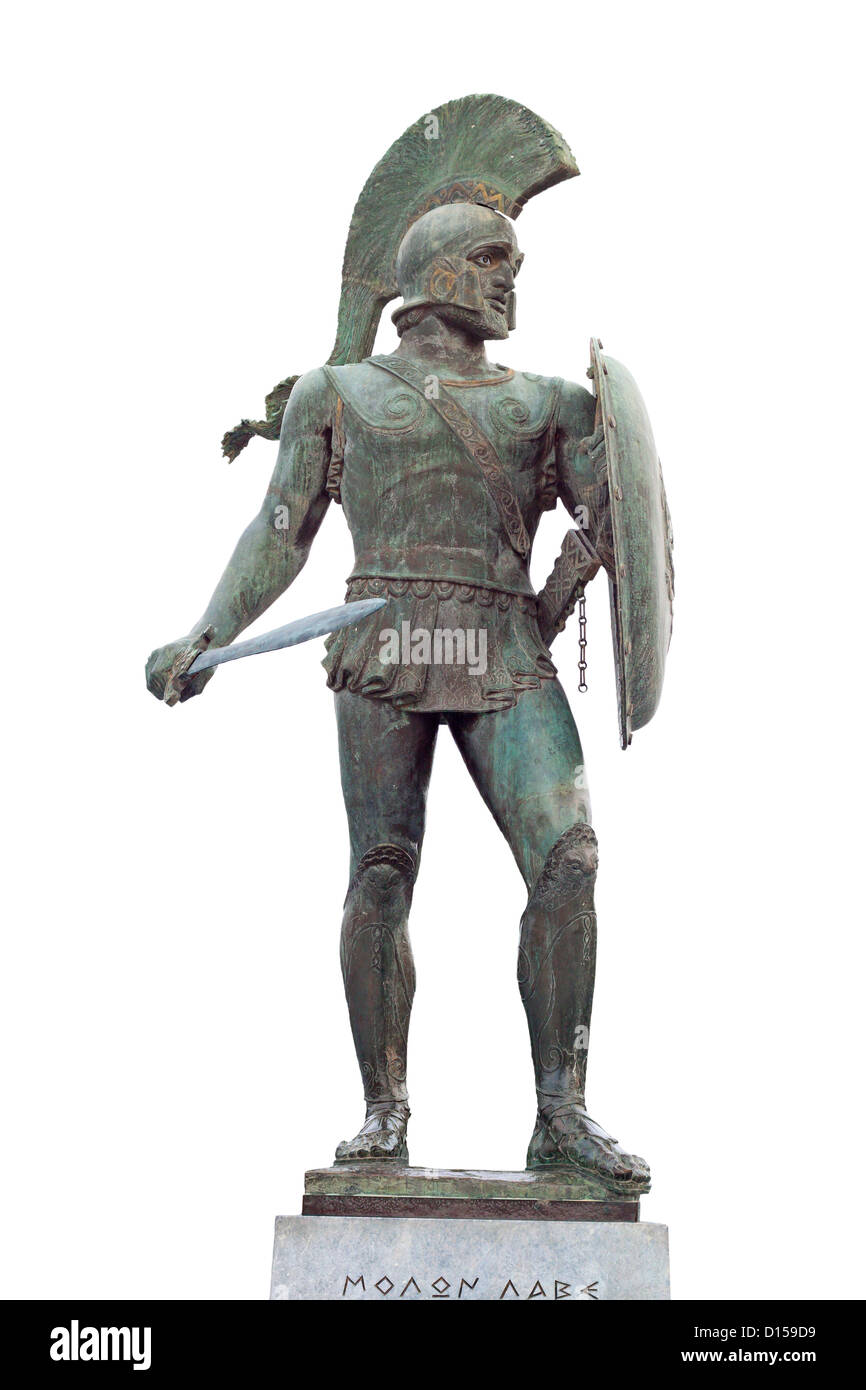 Le roi Léonidas de 300 soldats spartiates. Statue trouvée à Sparte, ville de Grèce Banque D'Images