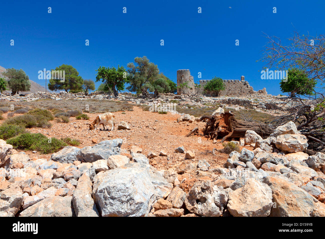 Loutra et Agia Roumeli salon paysage à l'île de Crète en Grèce Banque D'Images