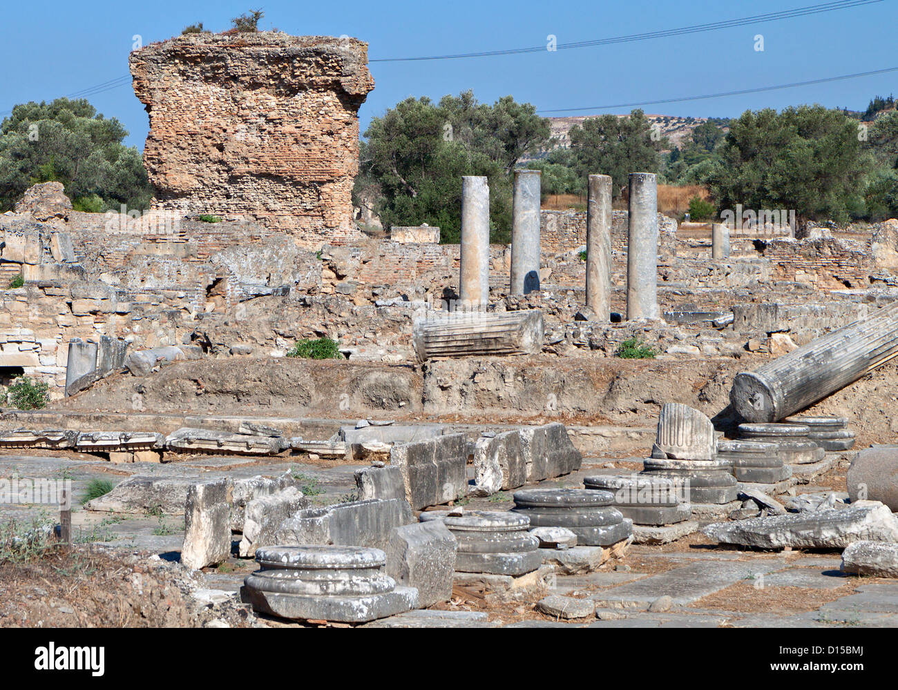 Le Praetorium, époque romaine antique ruines à Gortyne de l'île de Crète en Grèce. Banque D'Images