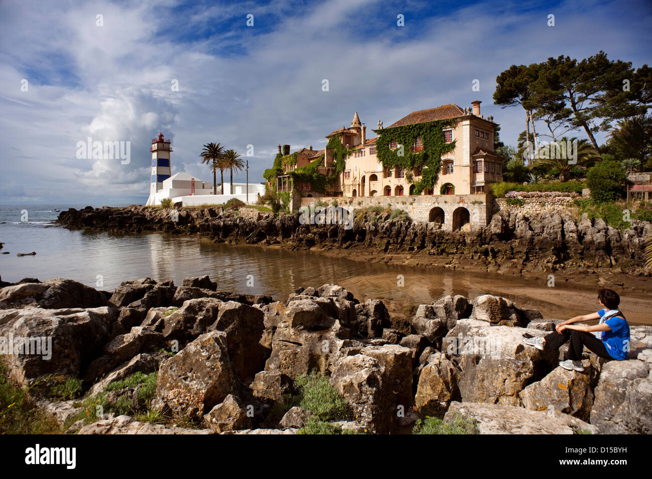 Phare de cascais Portugal Faro de Cascais Portugal Banque D'Images