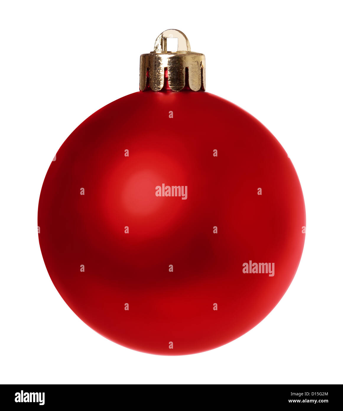Red Christmas bauble decoration isolated on a white background with clipping path Banque D'Images