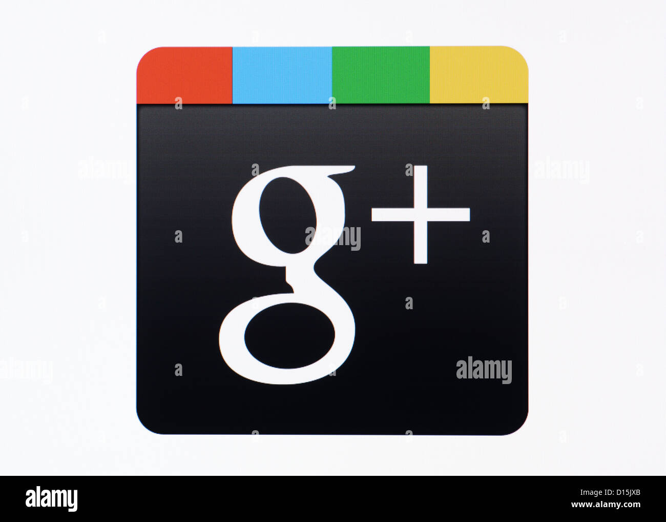 Capture d'écran du logo Google + Banque D'Images