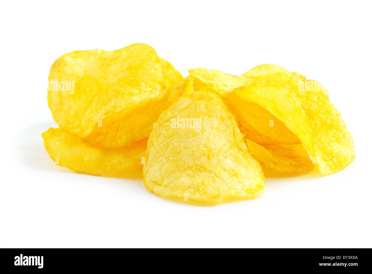 Pomme chips isolé sur fond blanc Banque D'Images