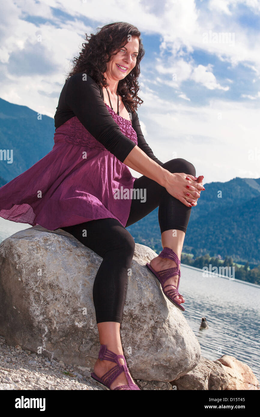 Dame à la mode avec des Banque D'Images