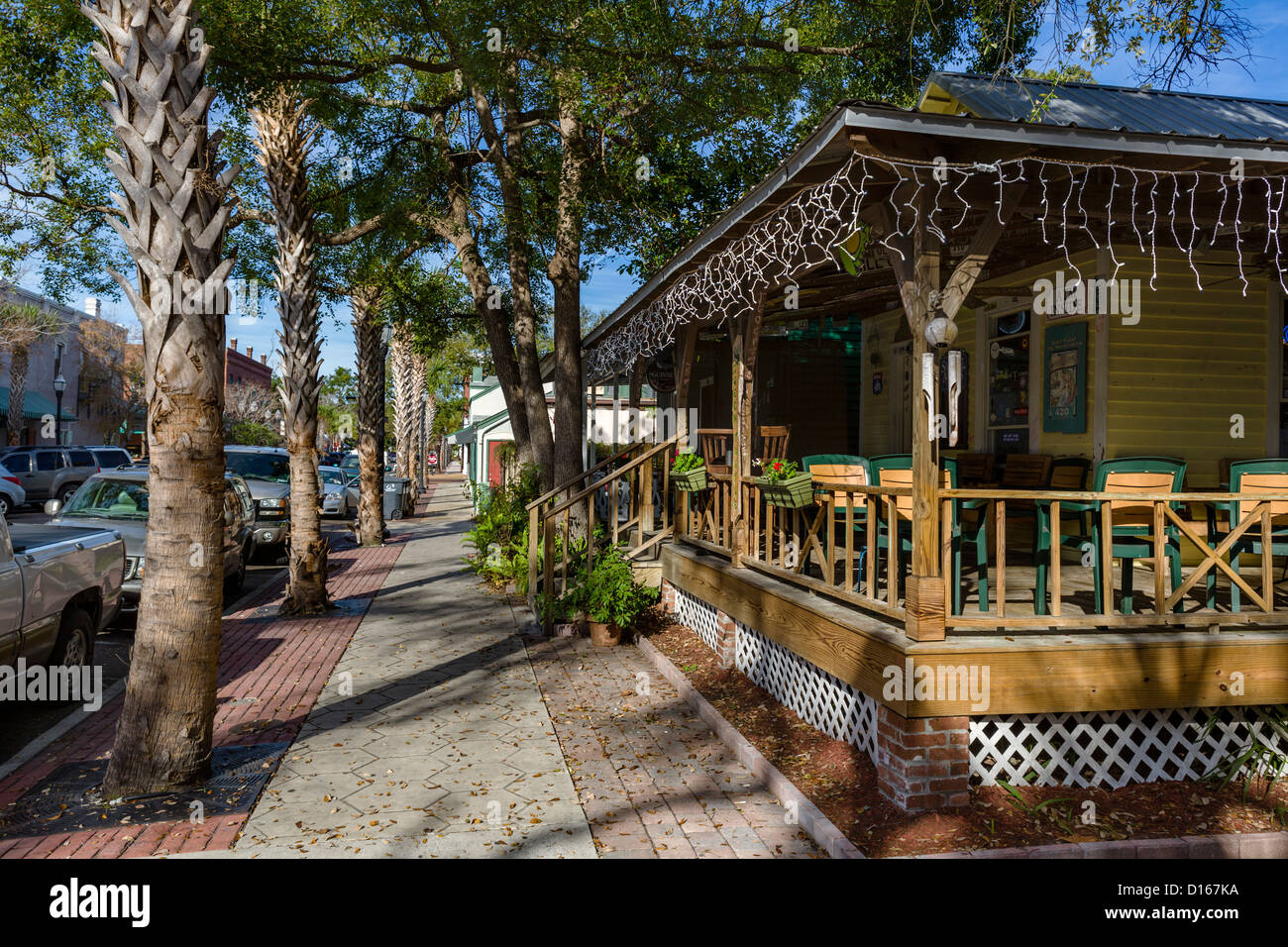 Bar sur la 3e rue au centre-ville de Fernandina Beach, Amelia Island, Floride, USA Banque D'Images