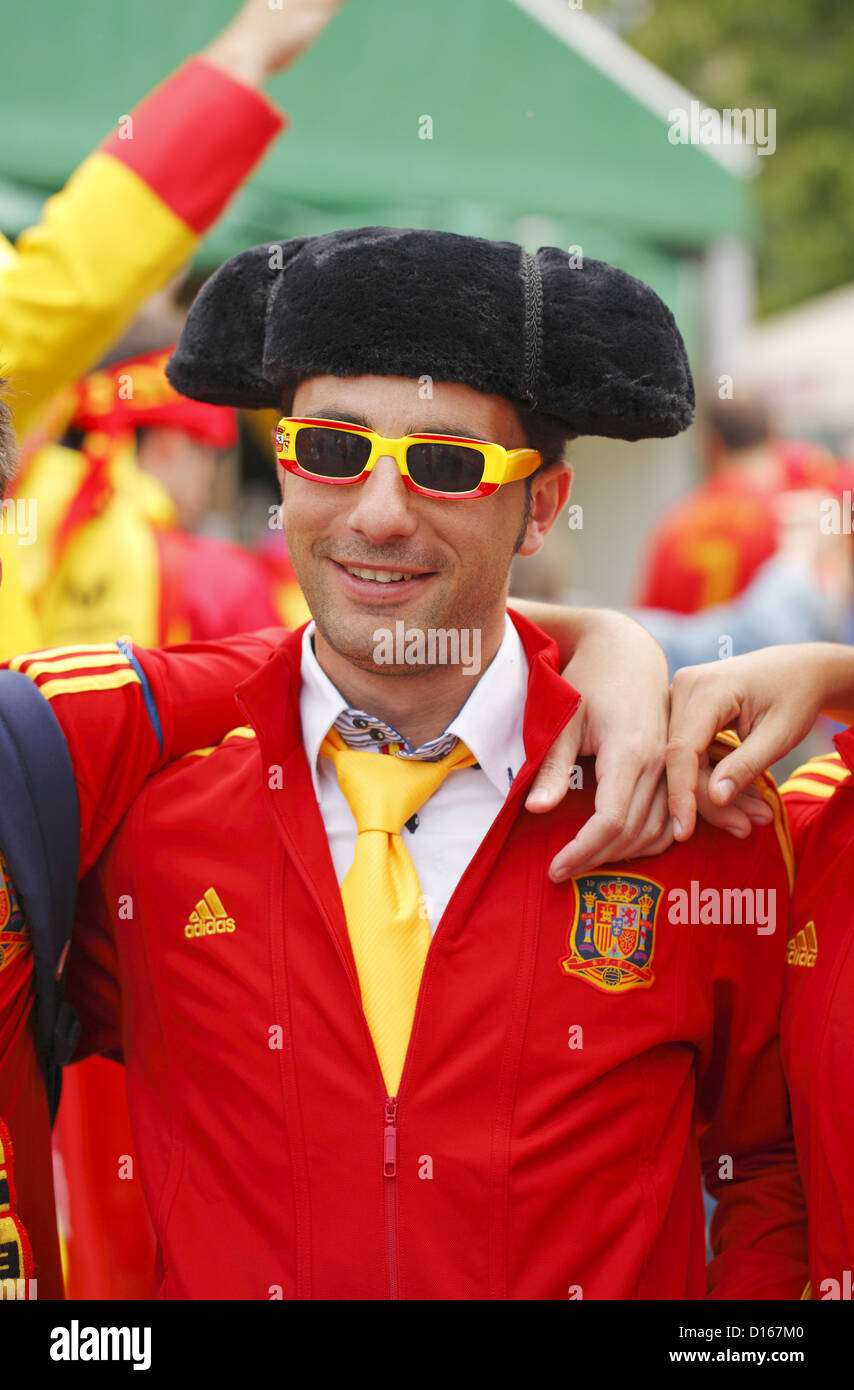 Les amateurs de football espagnol, Gdansk, Euro 2012, Pologne Banque D'Images
