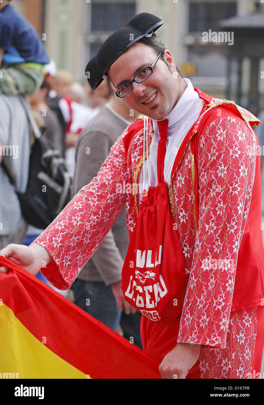 Fan de football espagnol, Gdansk, Euro 2012, Pologne Banque D'Images