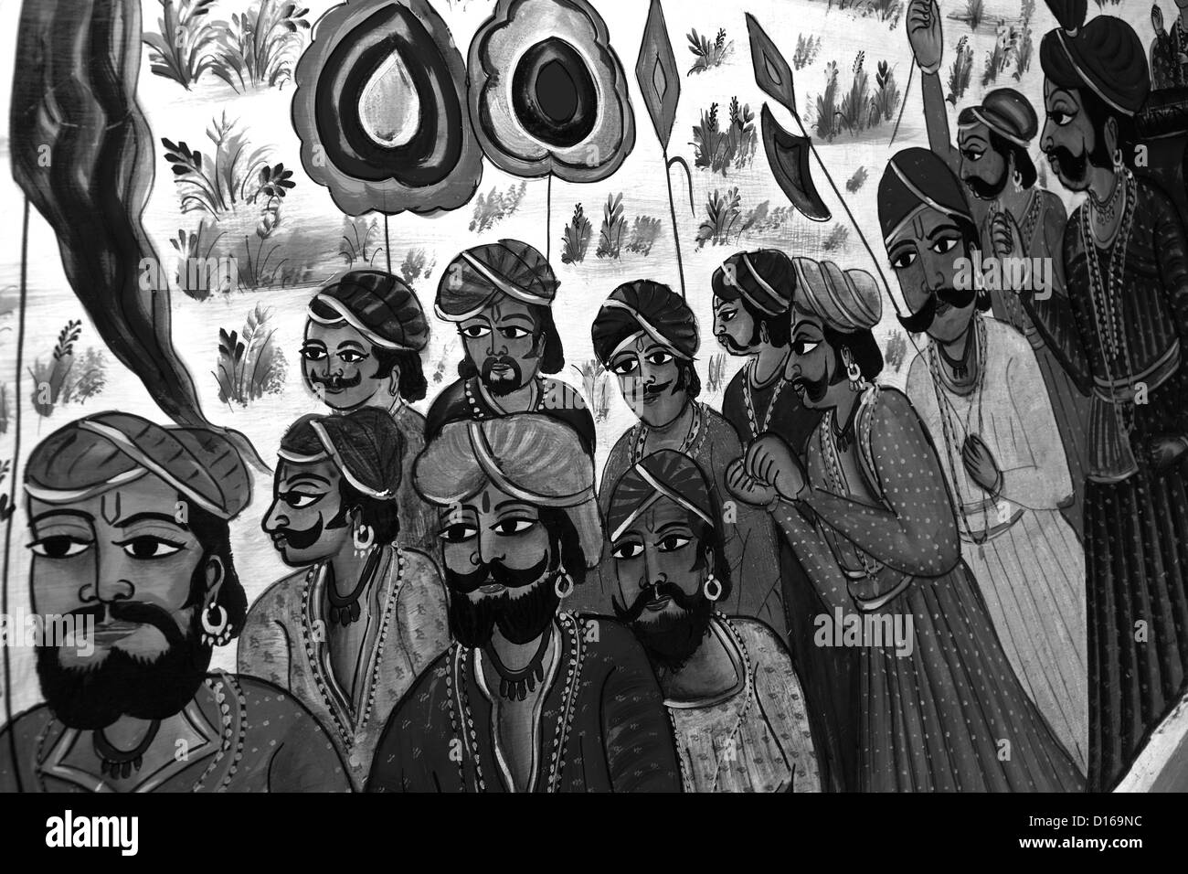 Fresques de jaipur rajasthan Banque D'Images