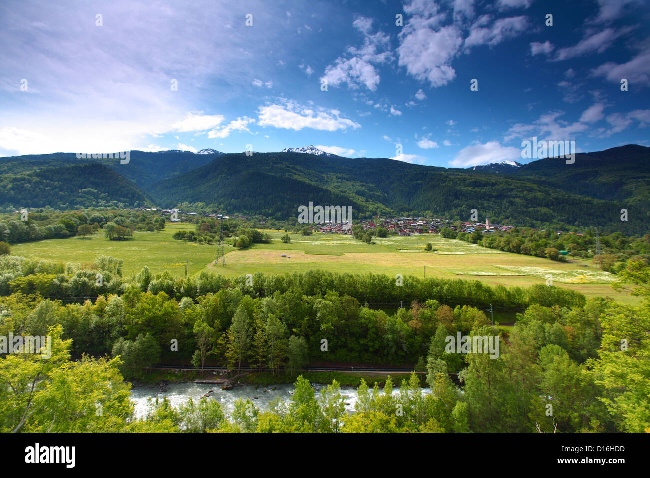 Vallée de montagne en Banque D'Images