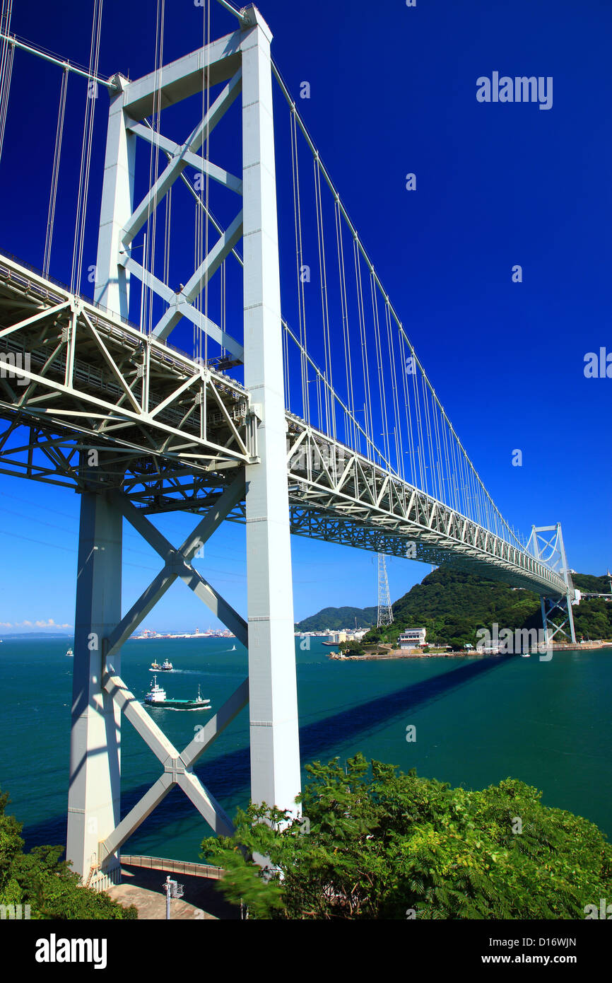 Pont Kanmon tout droit à Shimonoseki, préfecture de Yamaguchi Banque D'Images