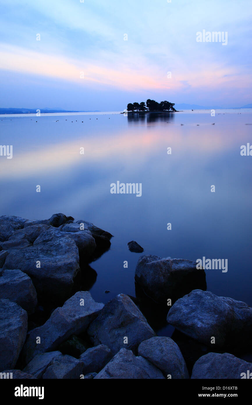 Petite Île sur le lac Shinji, Préfecture de Shimane Banque D'Images