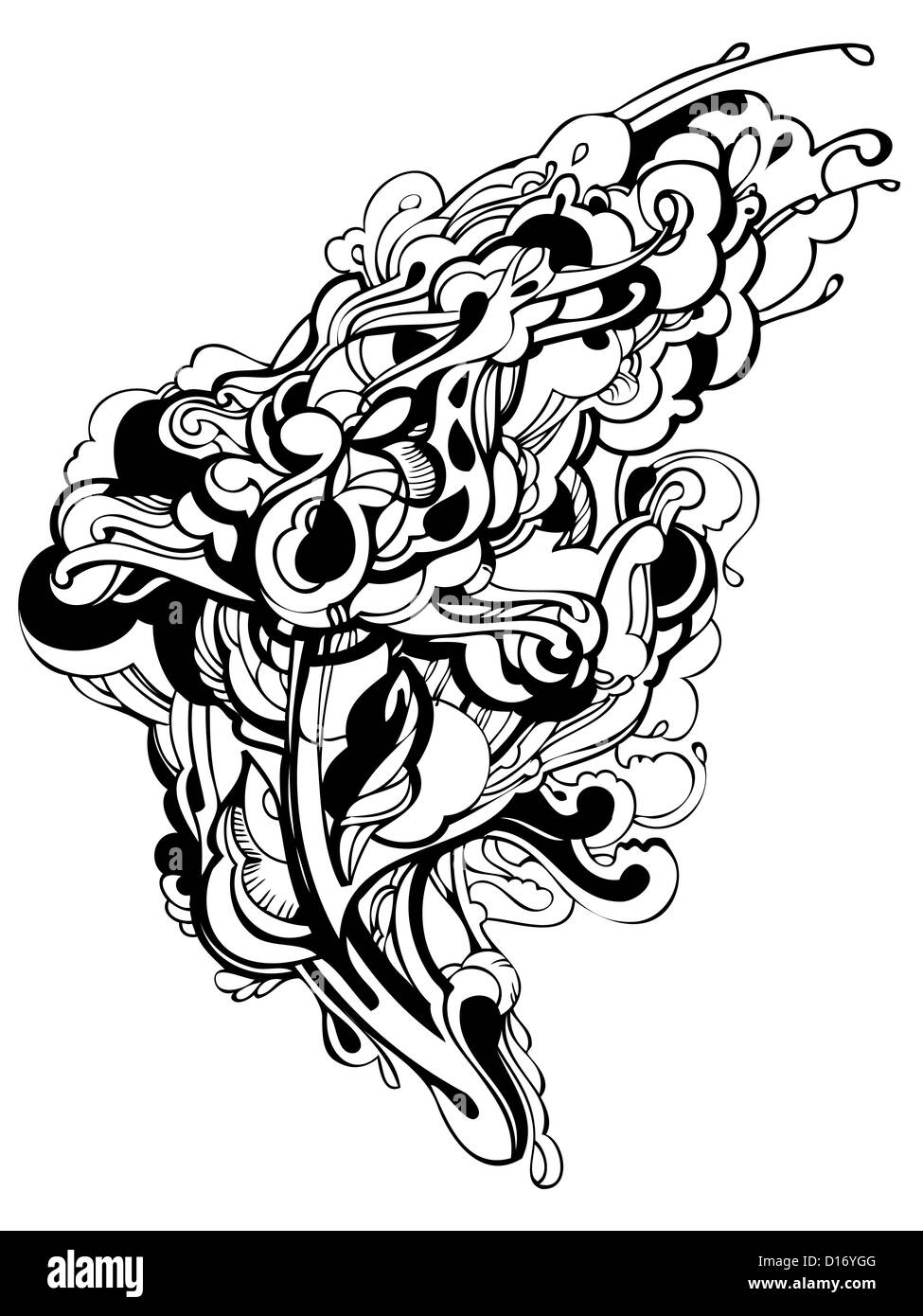 Un abstract graphic design en noir et blanc Banque D'Images