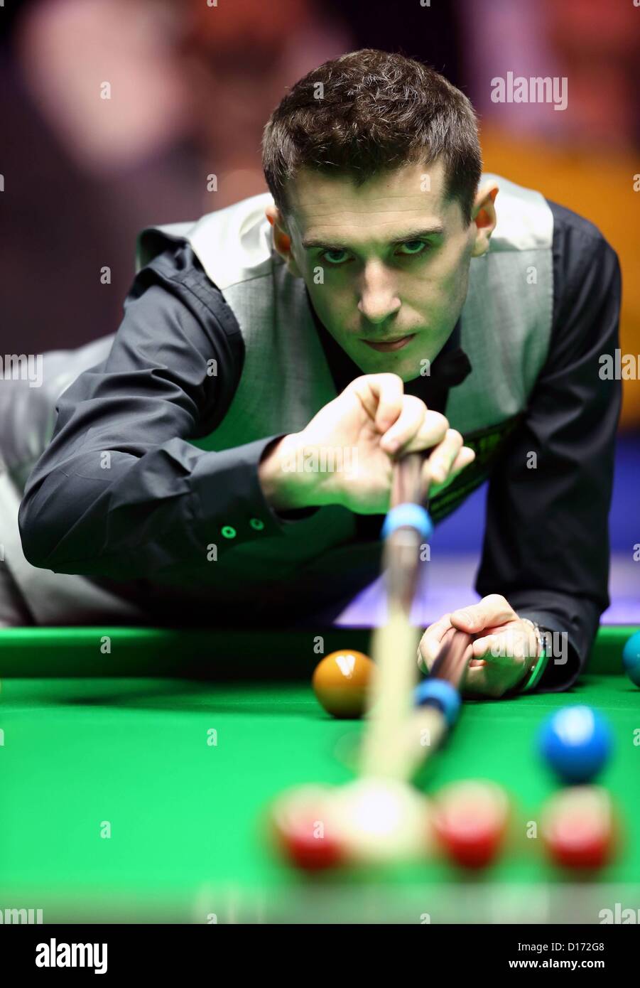 10.12.2012 York, Angleterre. Mark Selby, d'Angleterre, lors de la finale du Championnat de France contre Shaun Murphy. Banque D'Images