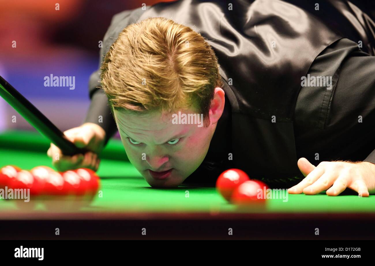 10.12.2012 York, Angleterre. Shaun Murphy de l'Angleterre durant la finale du Championnat de France contre Mark Selby. Banque D'Images