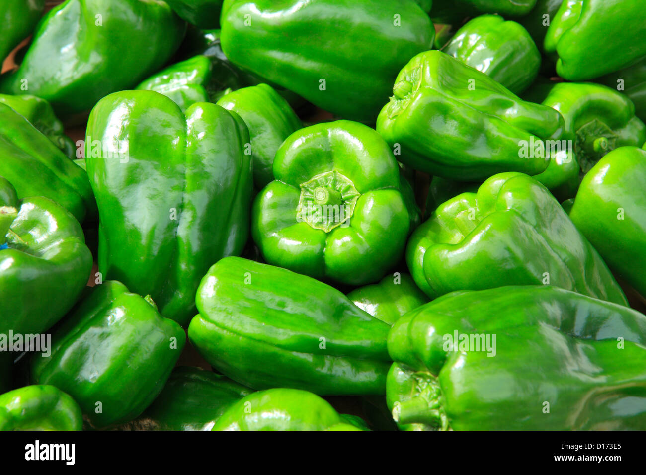 Close up of green peppers Banque D'Images