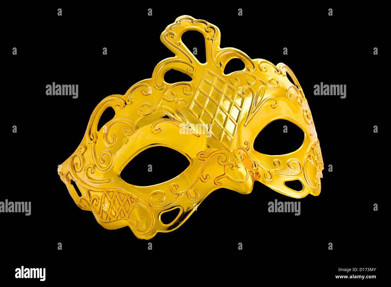 Une belle image d'un masque de carnaval d'or Banque D'Images