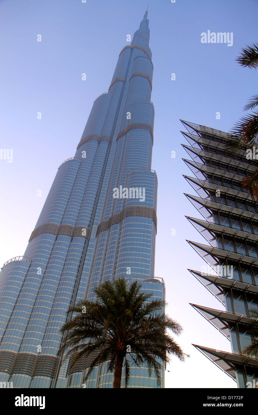 Dubai eau,Emirats Arabes Unis,Centre-ville de Dubaï,Burj Dubai,Dubai Mall,design,Burj Khalifa,le plus haut bâtiment du monde,UAE121011091 Banque D'Images