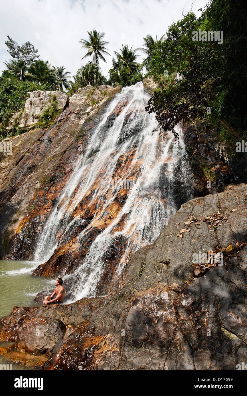 La Thaïlande, Koh Samui (île de Samui), Na Muang Falls Banque D'Images