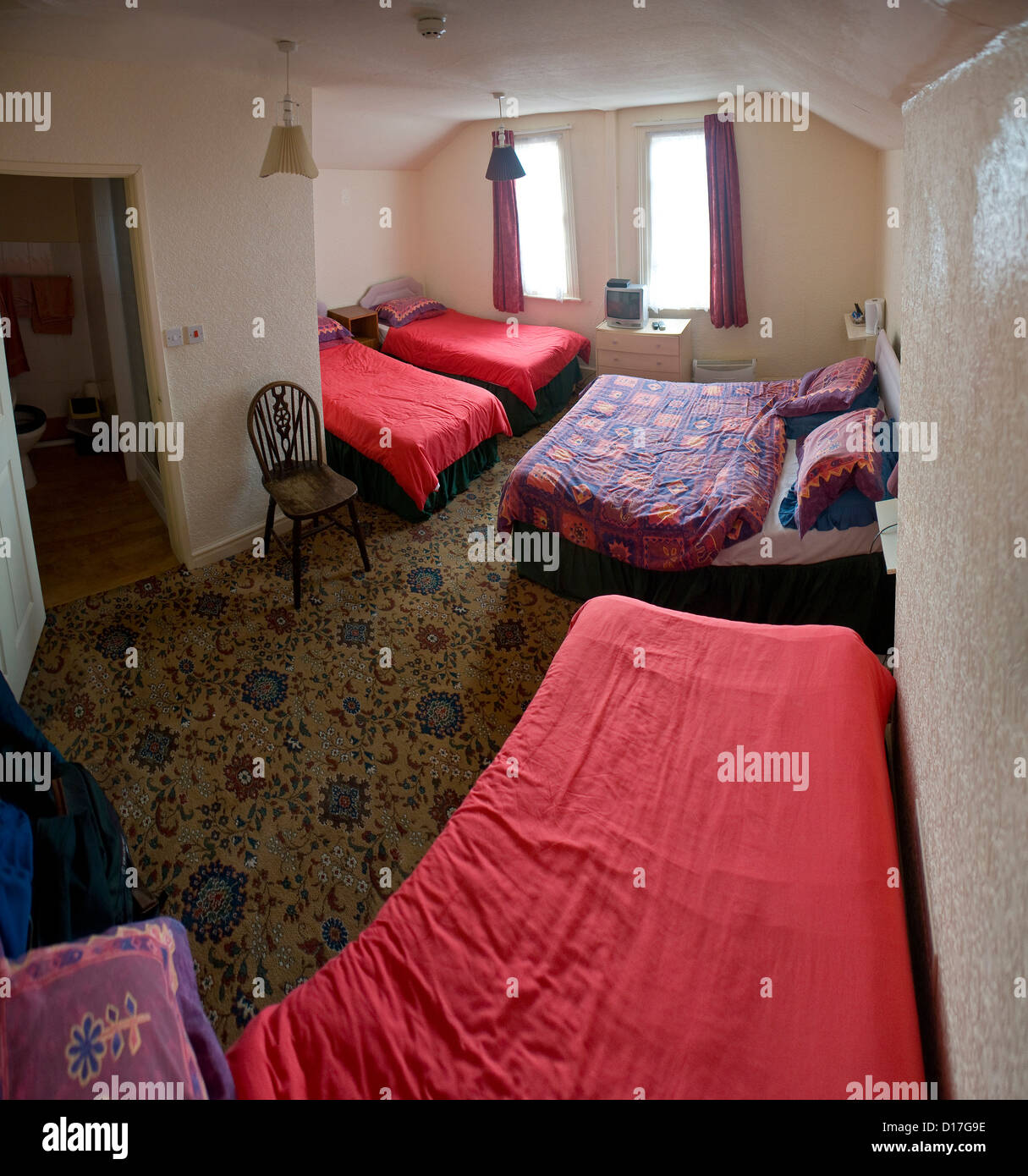 Chambre familiale dans un Bed and Breakfast à Rhyl, au nord du Pays de Galles, Royaume-Uni Banque D'Images